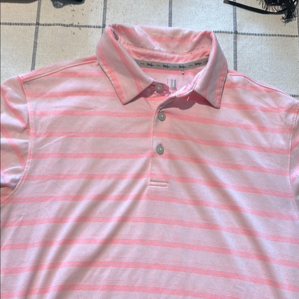 Pink Striped Walter Hagan Polo Shirt
